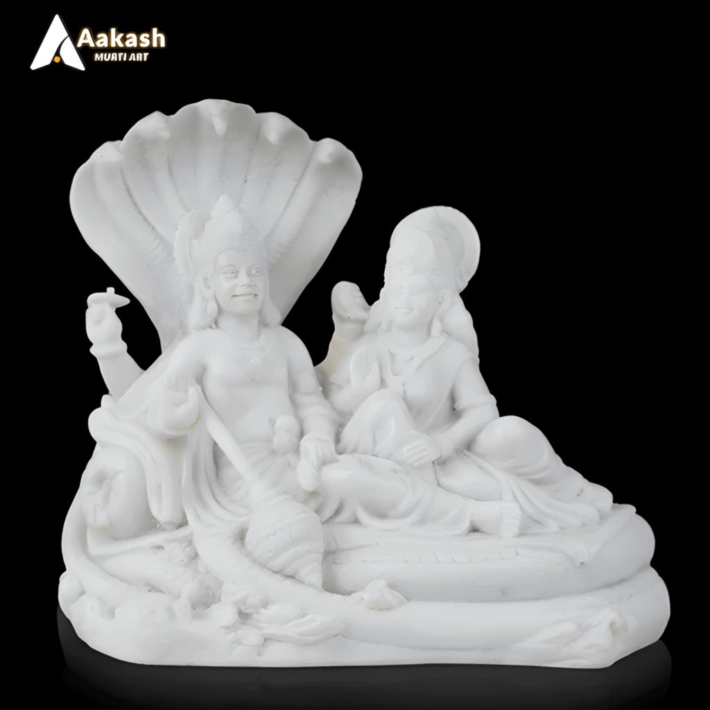 Vishnu Lakshmi Marble Statue